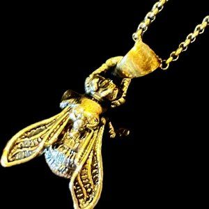 Rare Alexander McQueen Honey Bee Necklace with Primary logo